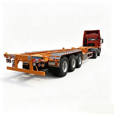 Container skeletal semi-trailer